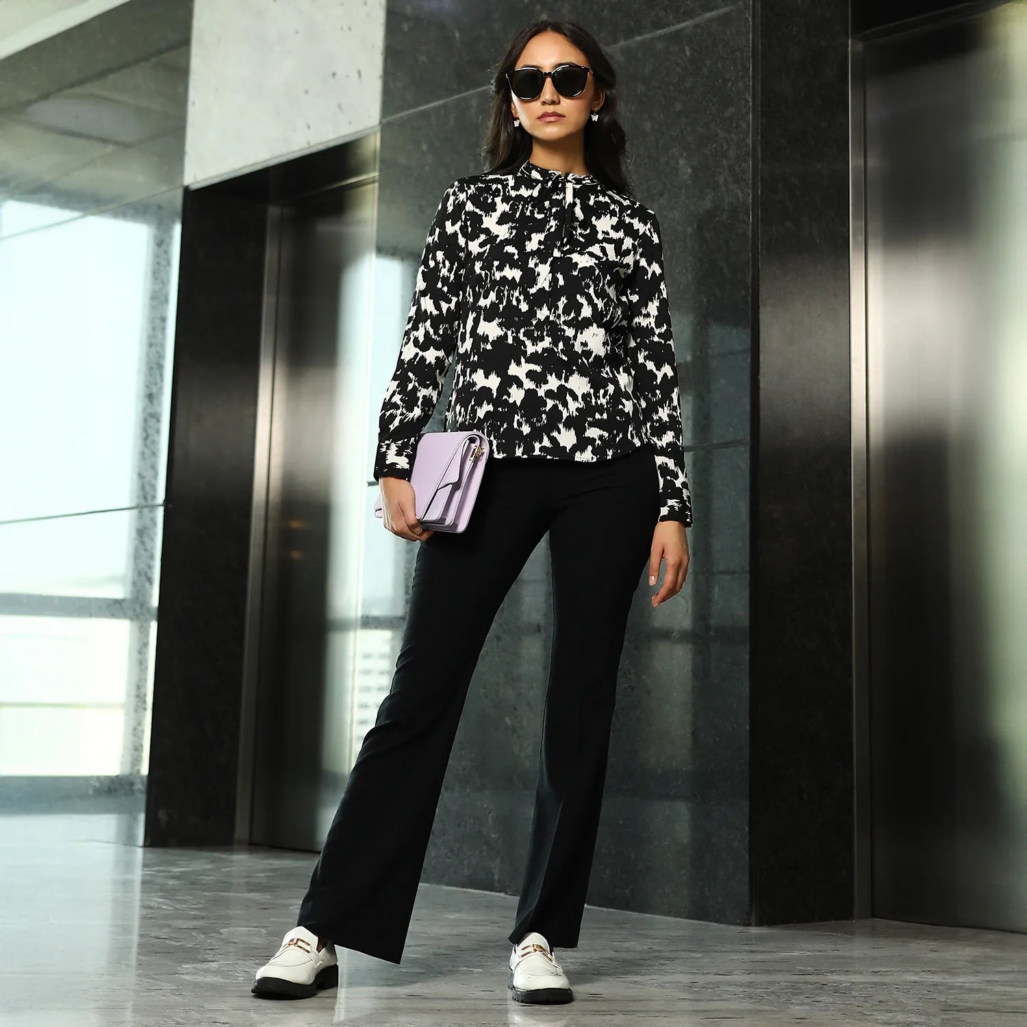 Women Multi Abstract Tie-Up Top