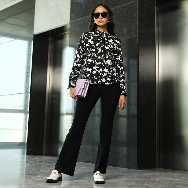 Women Multi Abstract Tie-Up Top