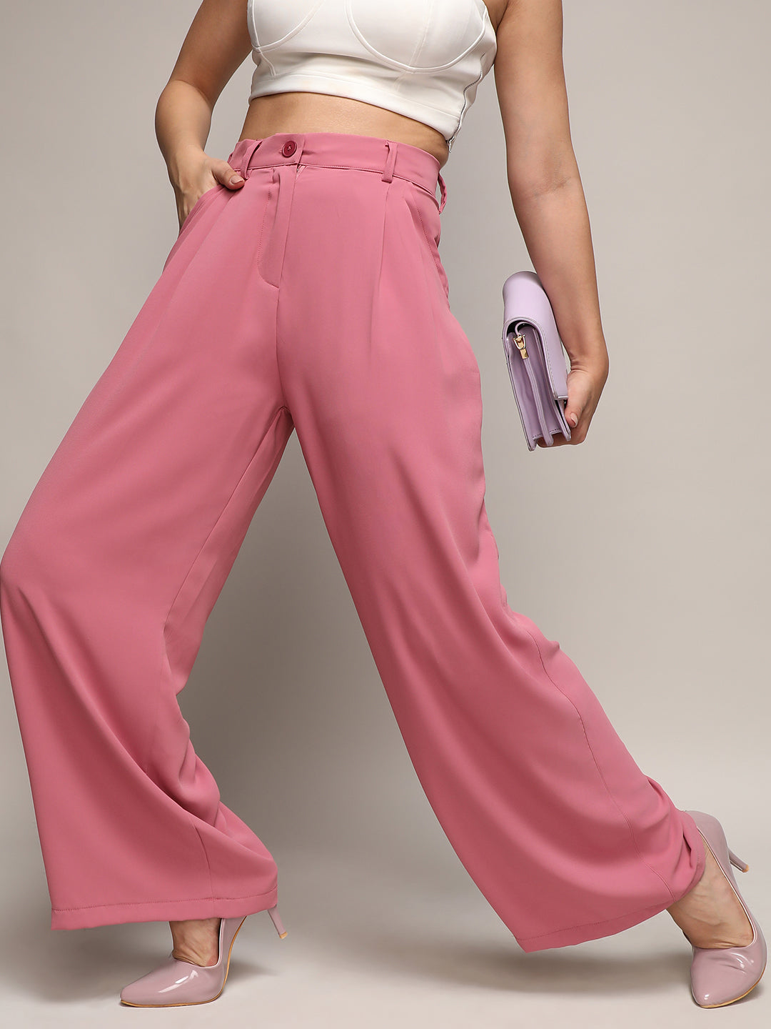 Women Straight Fit Tailored Trousers
