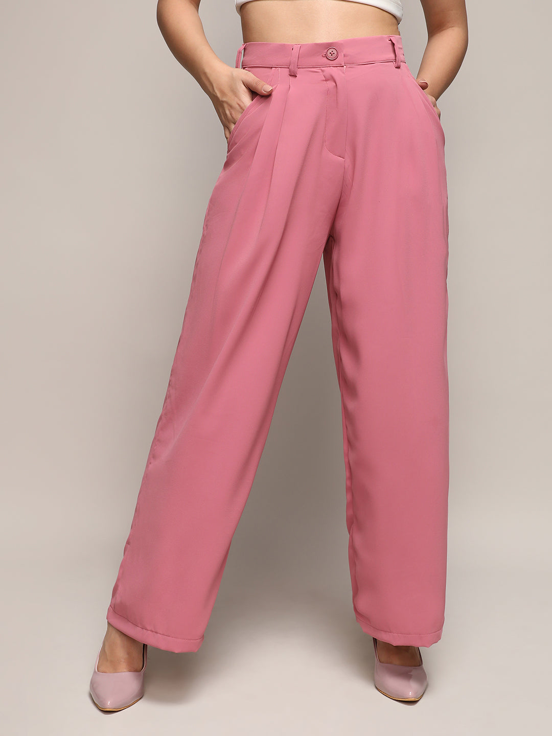 Women Straight Fit Tailored Trousers