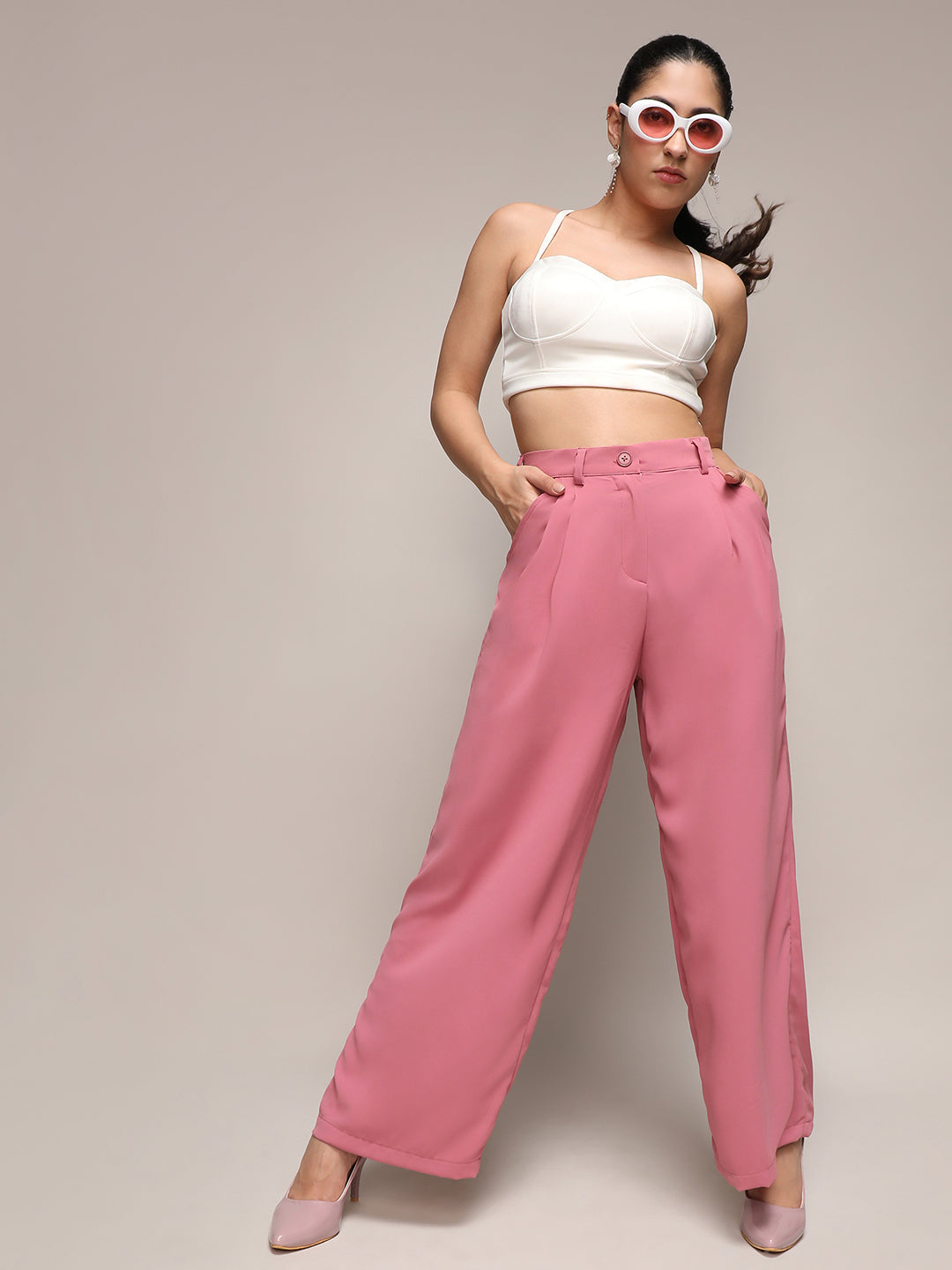 Women Straight Fit Tailored Trousers