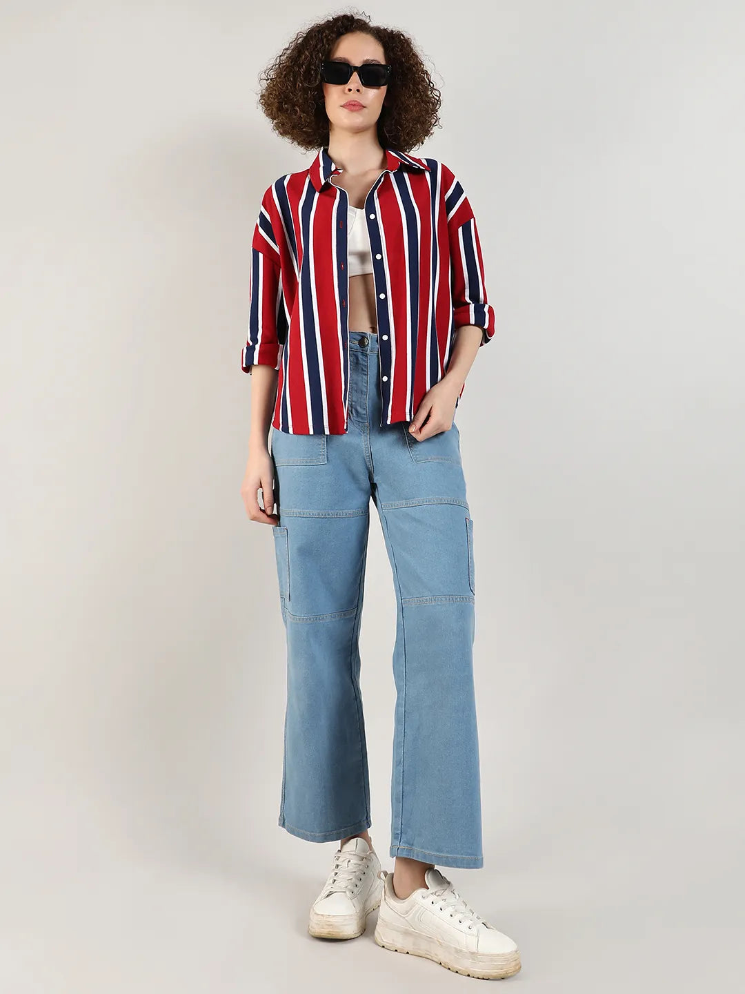 Women Multi Striped Boxy Shirt