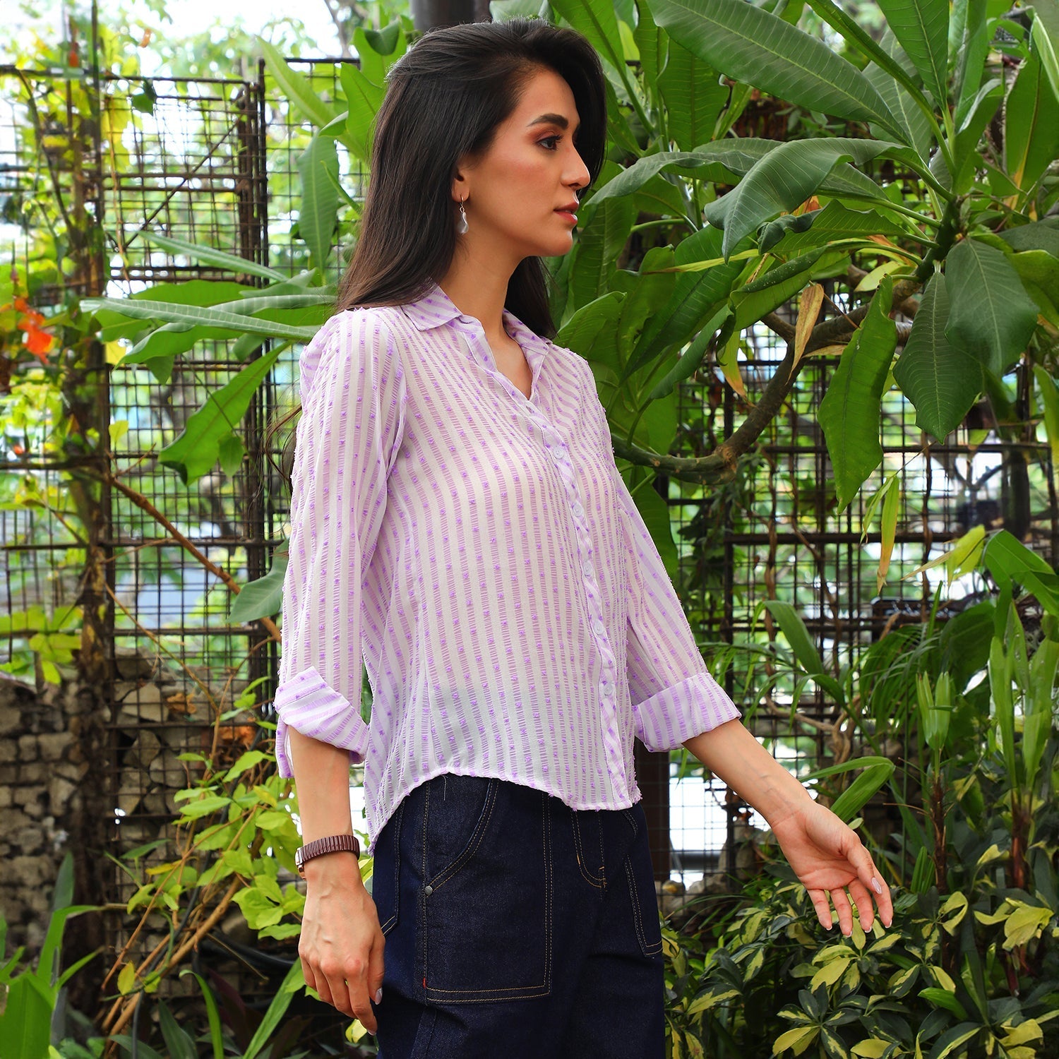 Women Candy Striped Shirt
