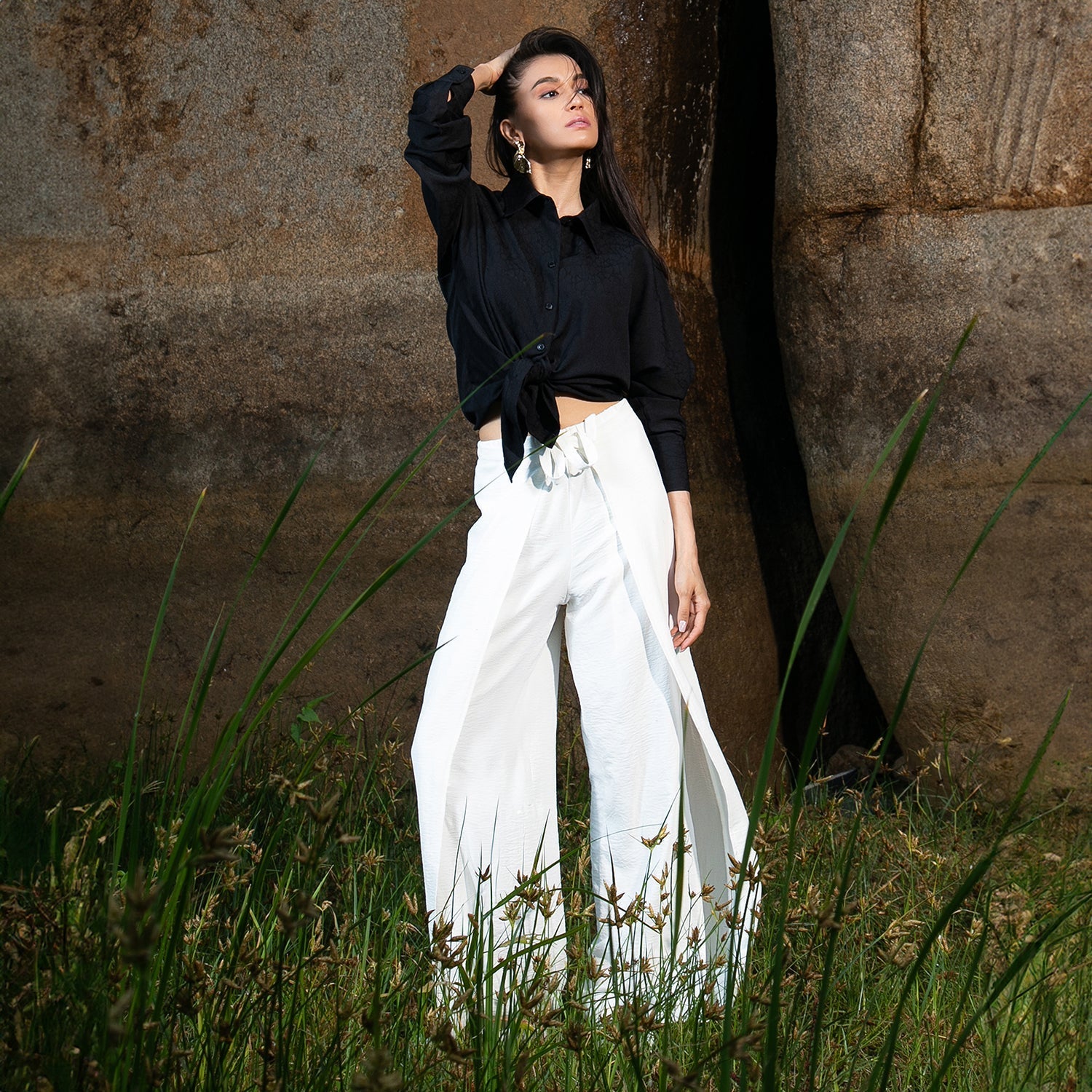 Women Black Croc Shirt