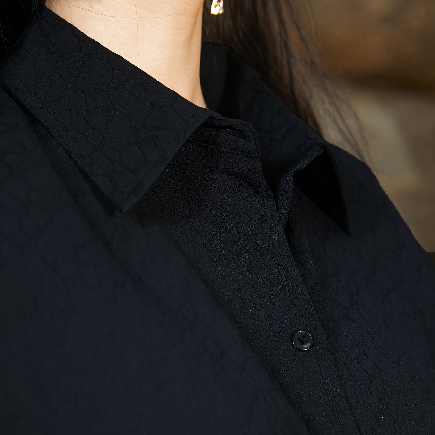 Women Black Croc Shirt