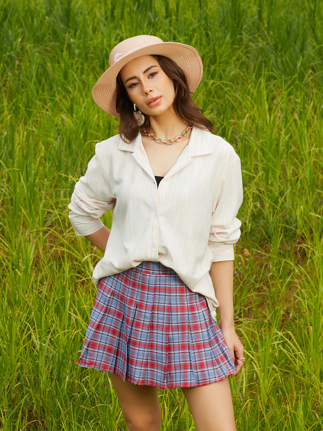 Women Multi Textured Knit Shirt