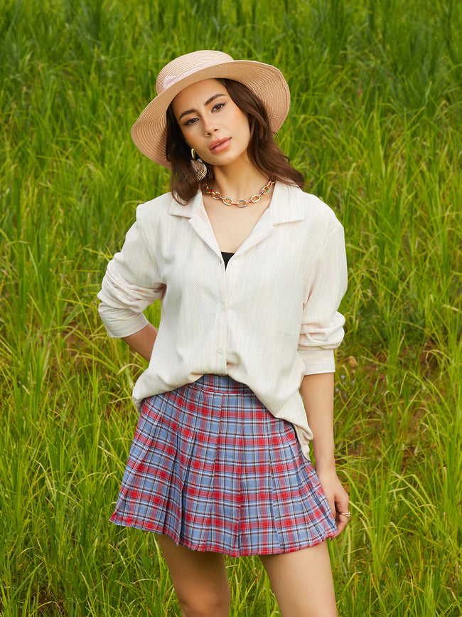 Women Multi Textured Knit Shirt