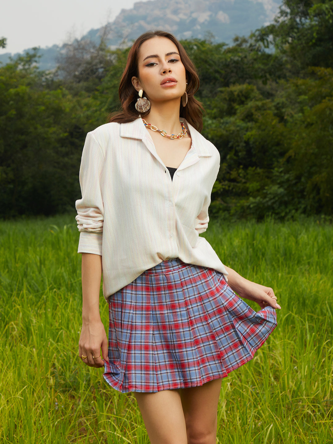 Women Multi Textured Knit Shirt