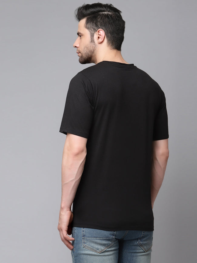 Men Printed Oversized Half Sleeves Round Neck Cotton TShirt