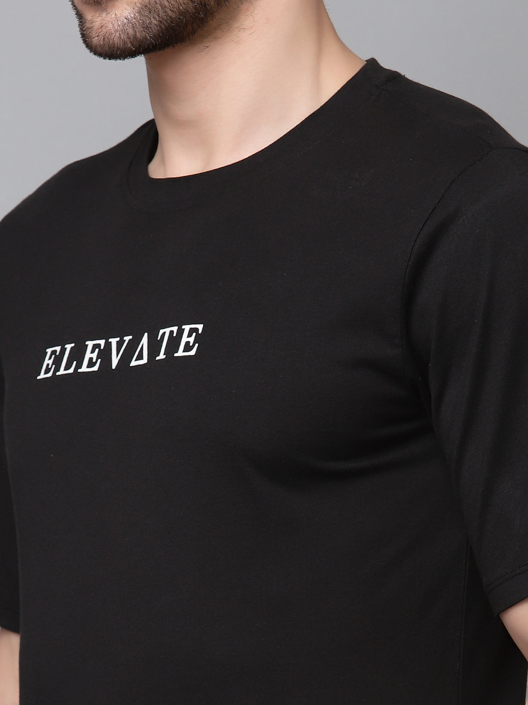 Men Printed Oversized Half Sleeves Round Neck Cotton TShirt
