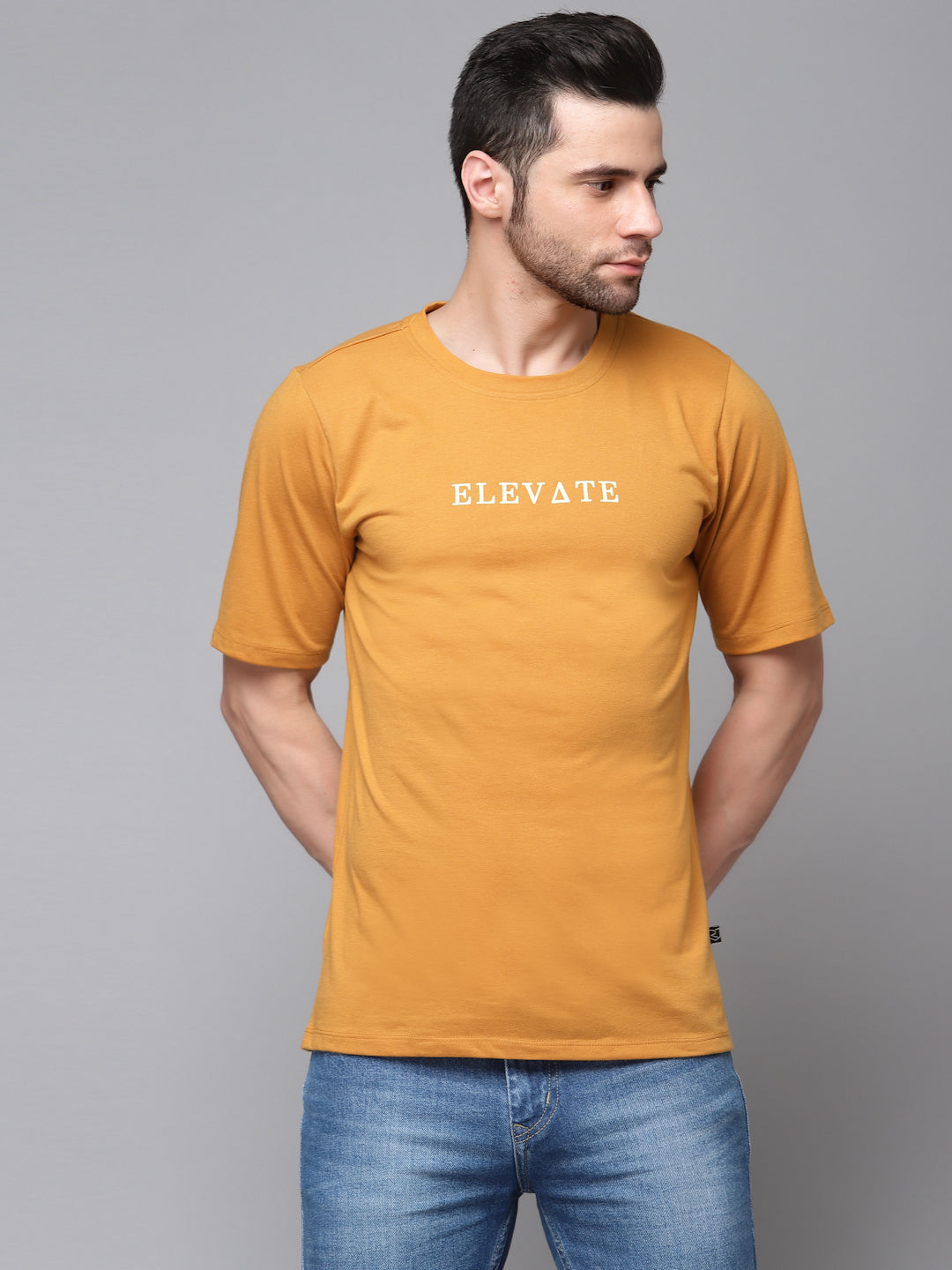 Men Printed Oversized Half Sleeves Round Neck Cotton T-Shirt