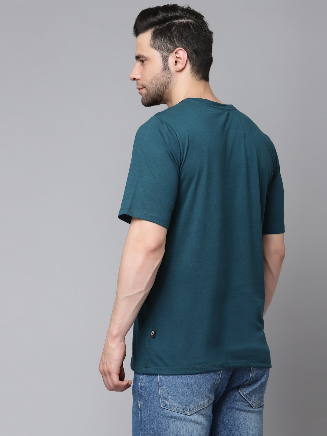 Men Printed Oversized Half Sleeves Round Neck Cotton TShirt