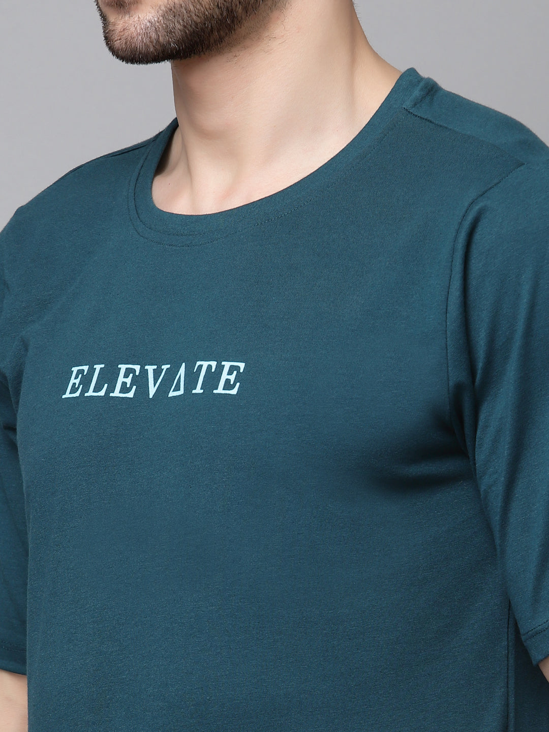 Men Printed Oversized Half Sleeves Round Neck Cotton TShirt
