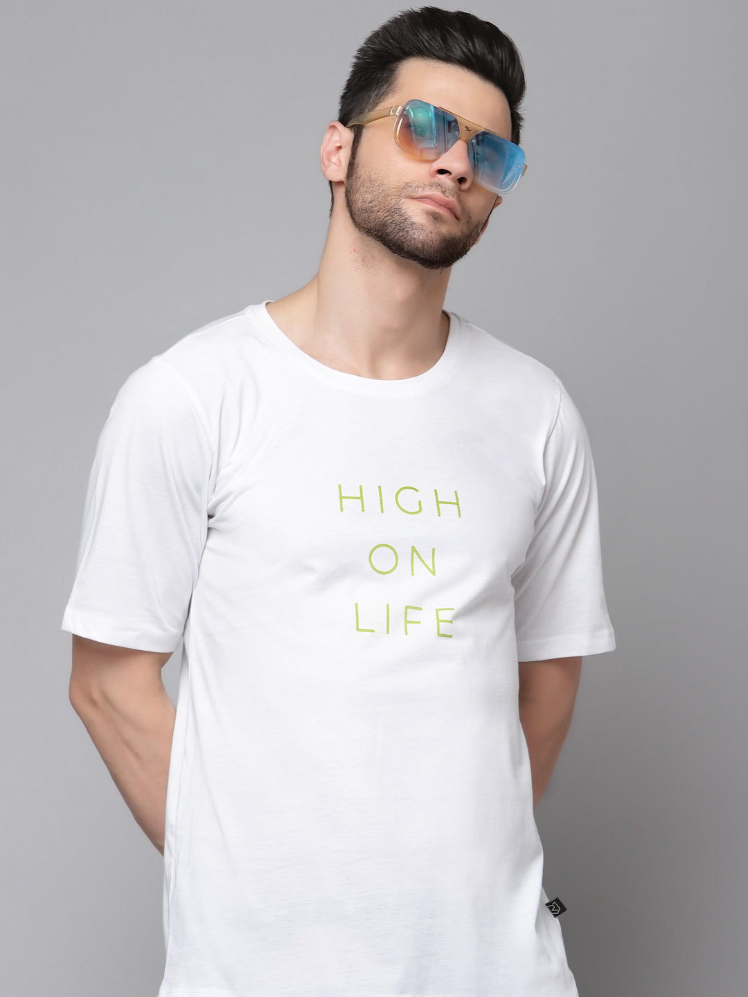 Men Printed Oversized Half Sleeves Round Neck Cotton TShirt