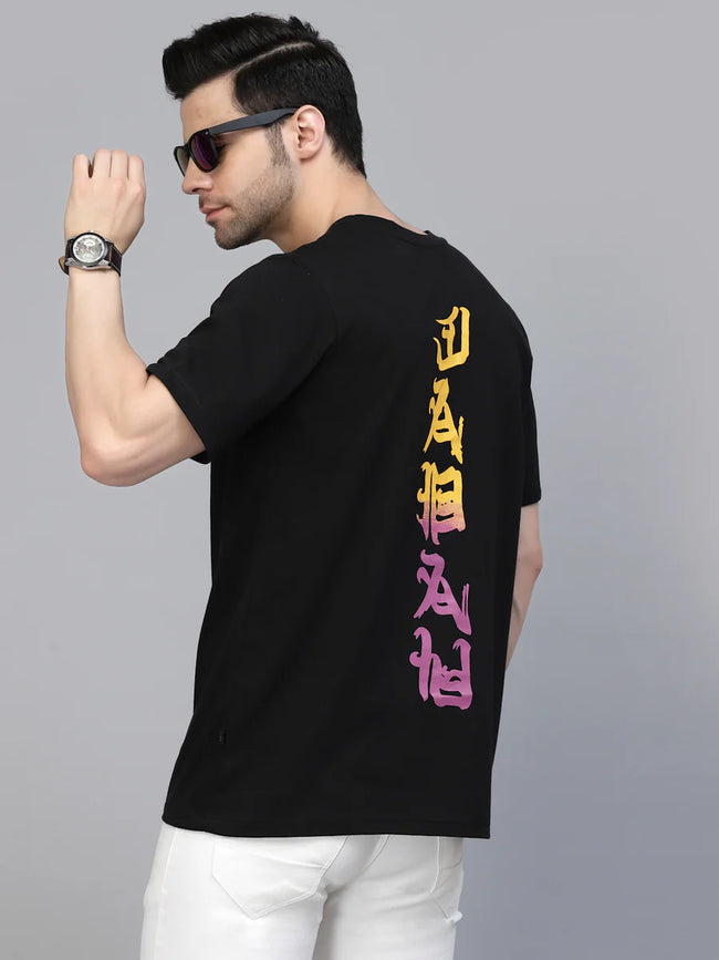Unisex Printed Oversized Half Sleeves Round Neck Cotton Tees