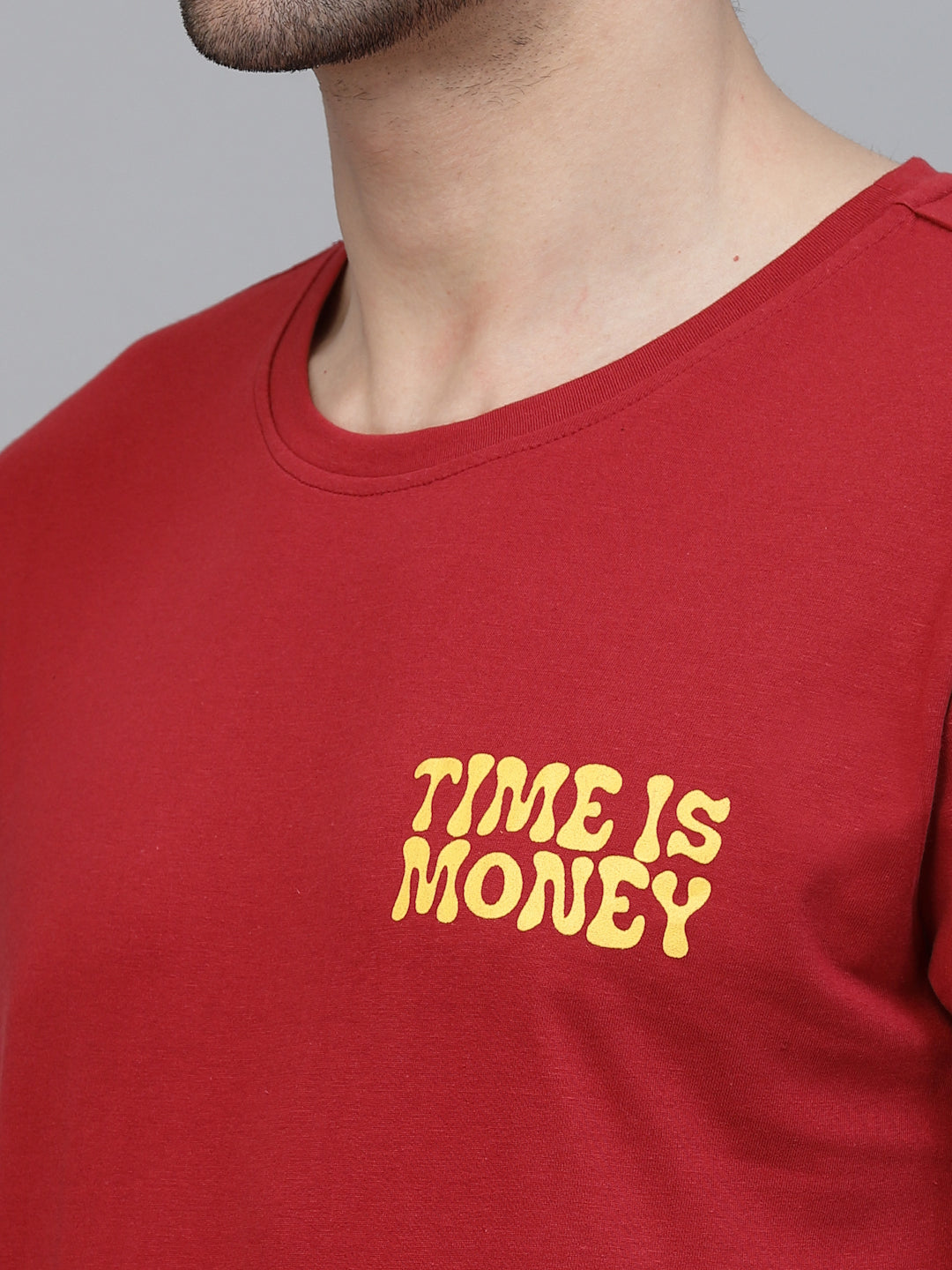 Men Maroon Oversized Printed T-shirt