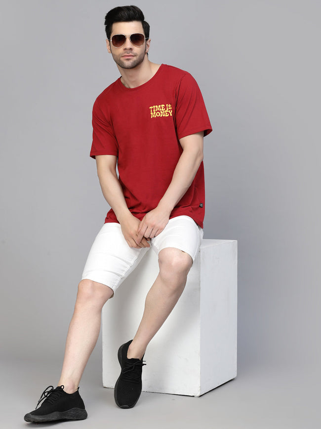 Men Printed Oversized Half Sleeves Round Neck Cotton Tees