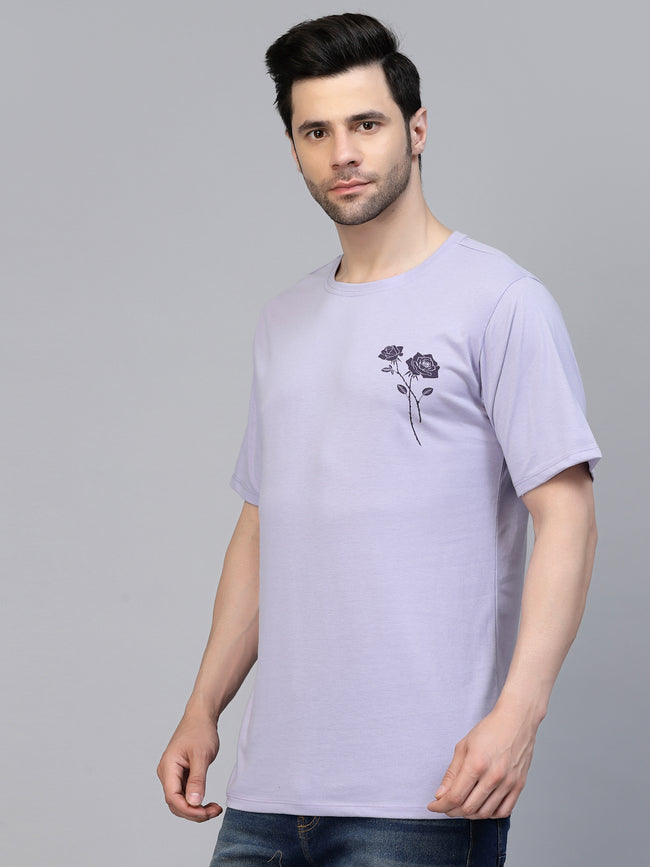 Men Purple Oversized Printed T-shirt