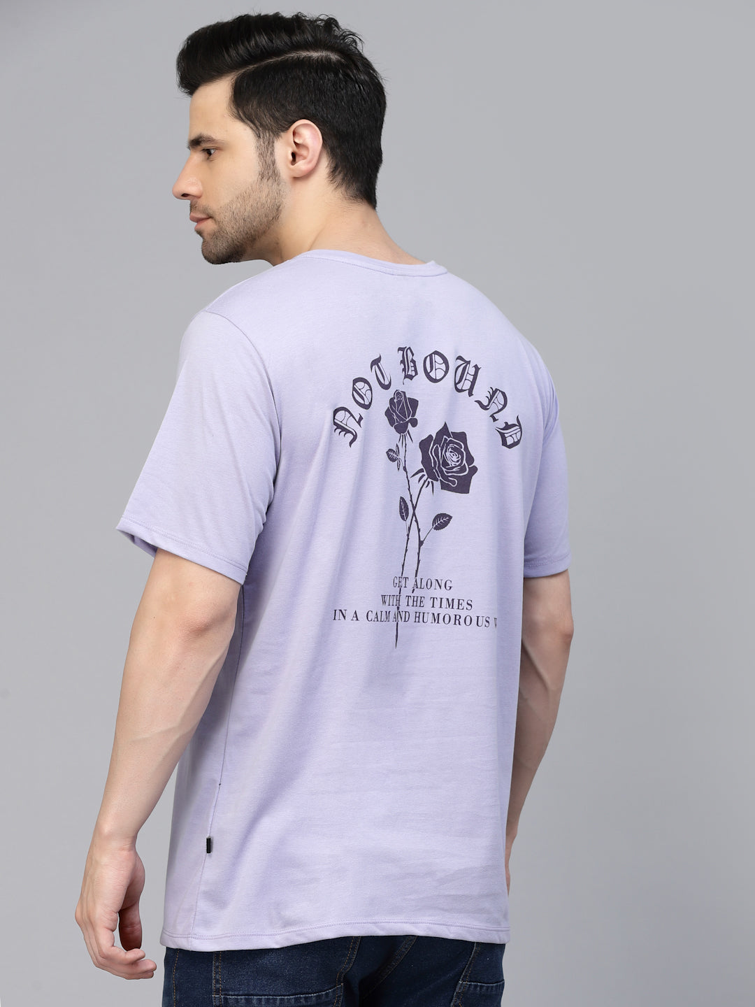 Men Purple Oversized Printed T-shirt