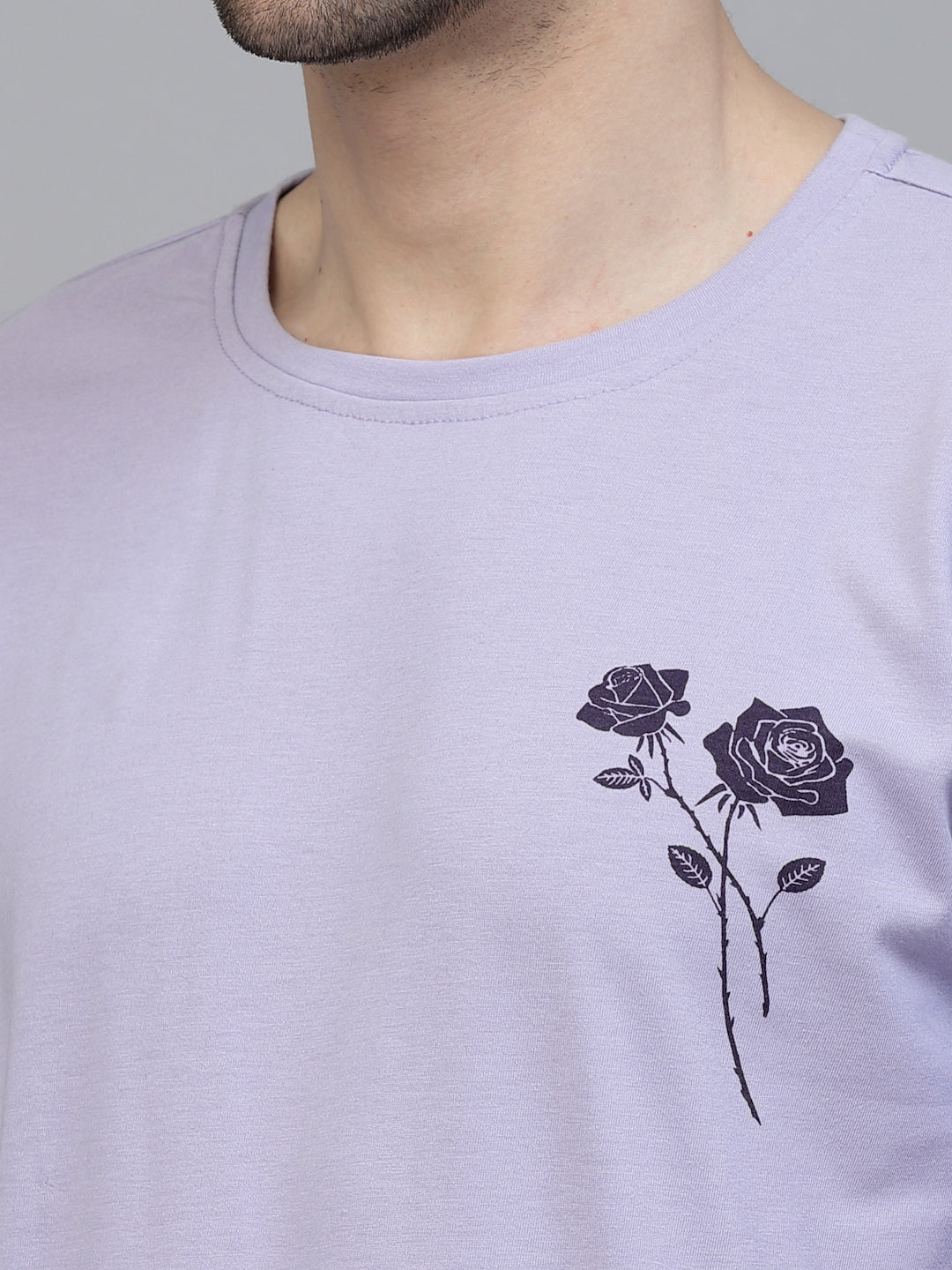 Men Purple Oversized Printed T-shirt