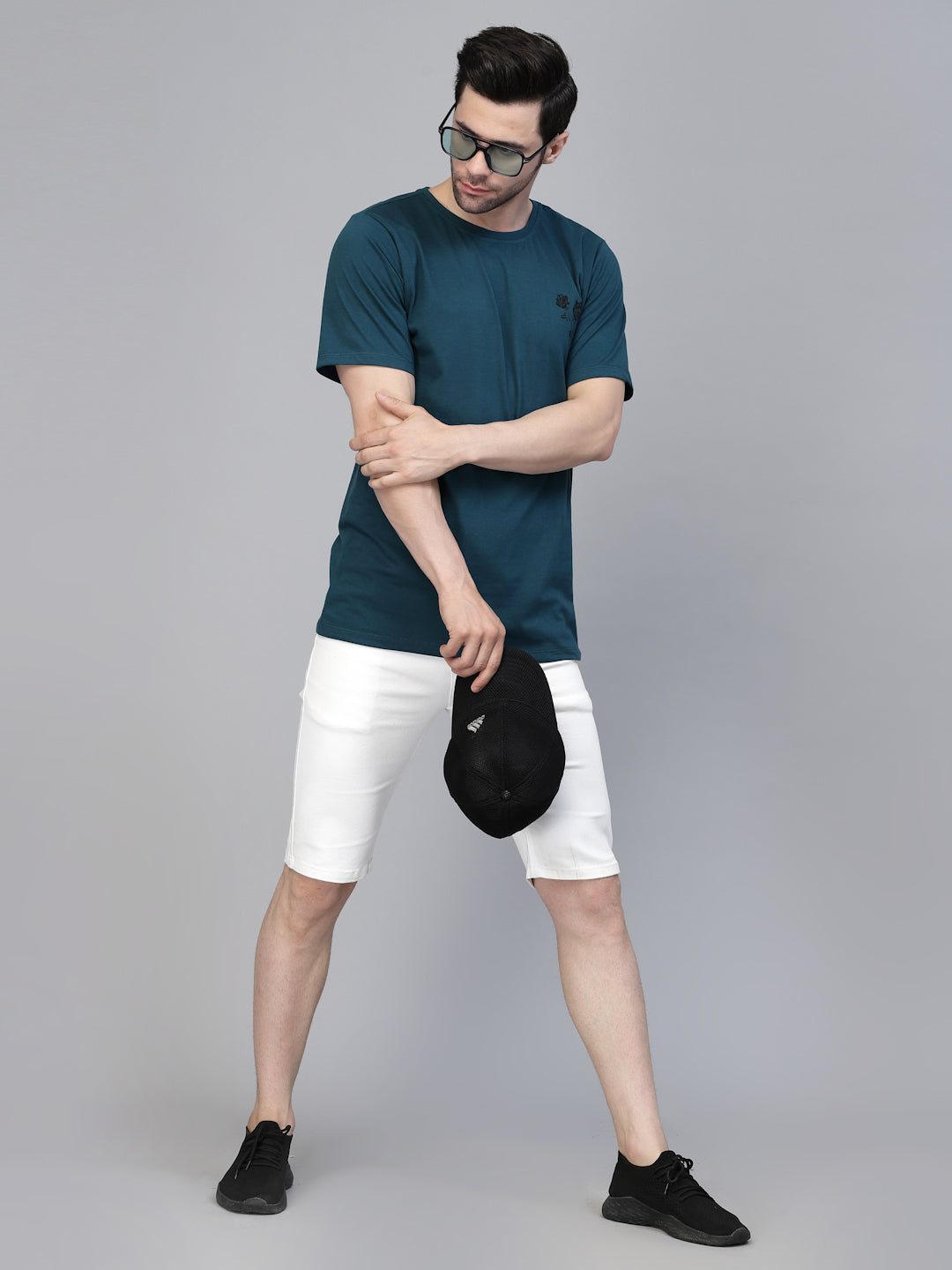 Men Teal Oversized Printed T-shirt