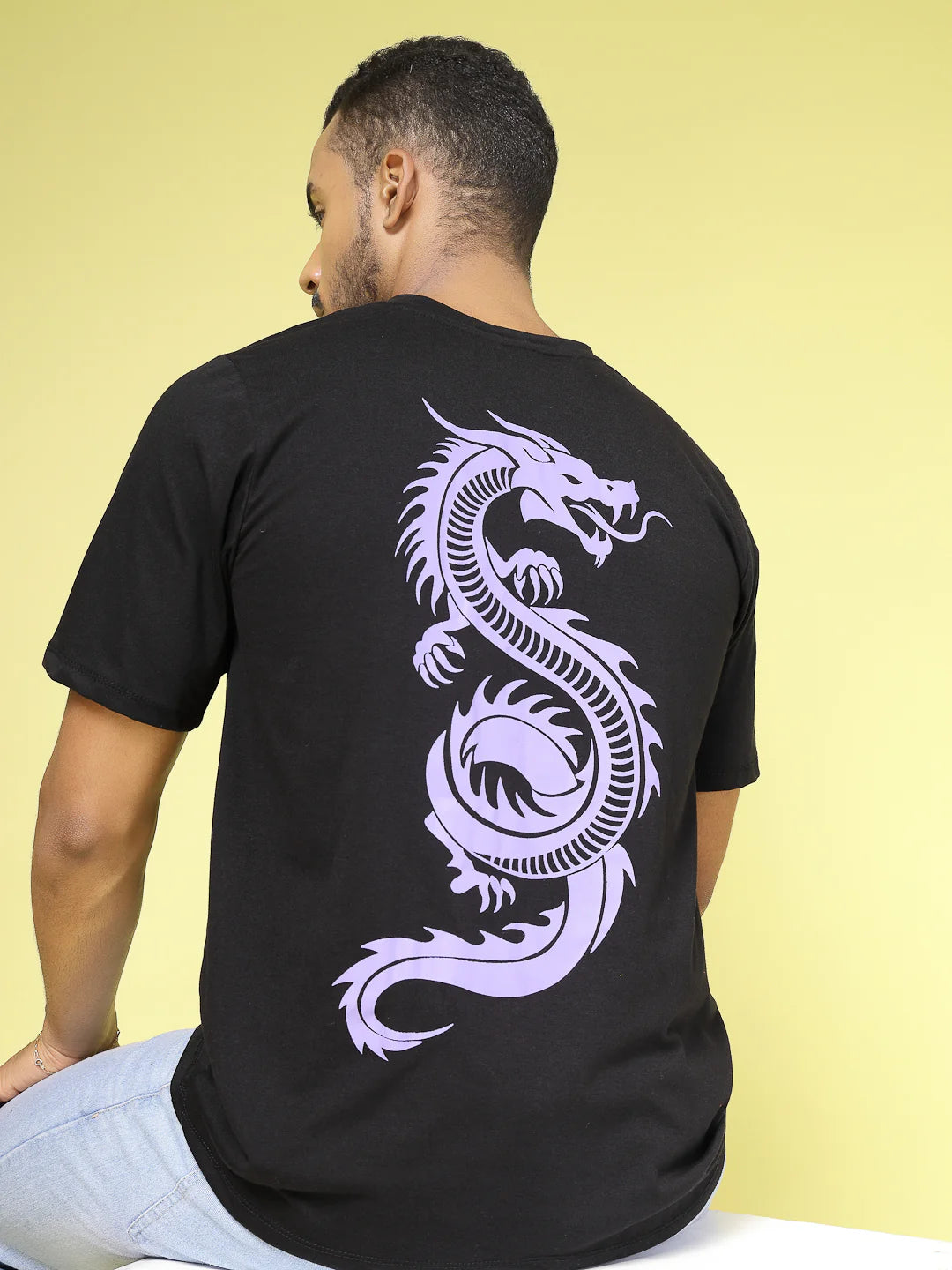 Men Bold Print Cotton Fabric Jersey Oversized Tshirt