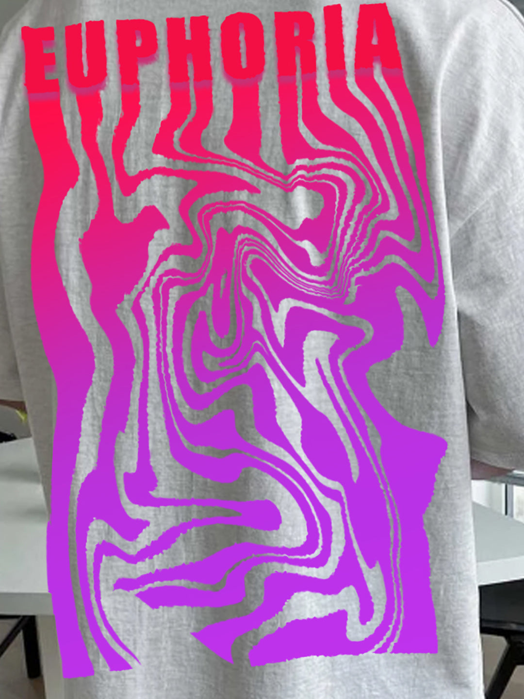 Men White Oversized Printed T-shirt