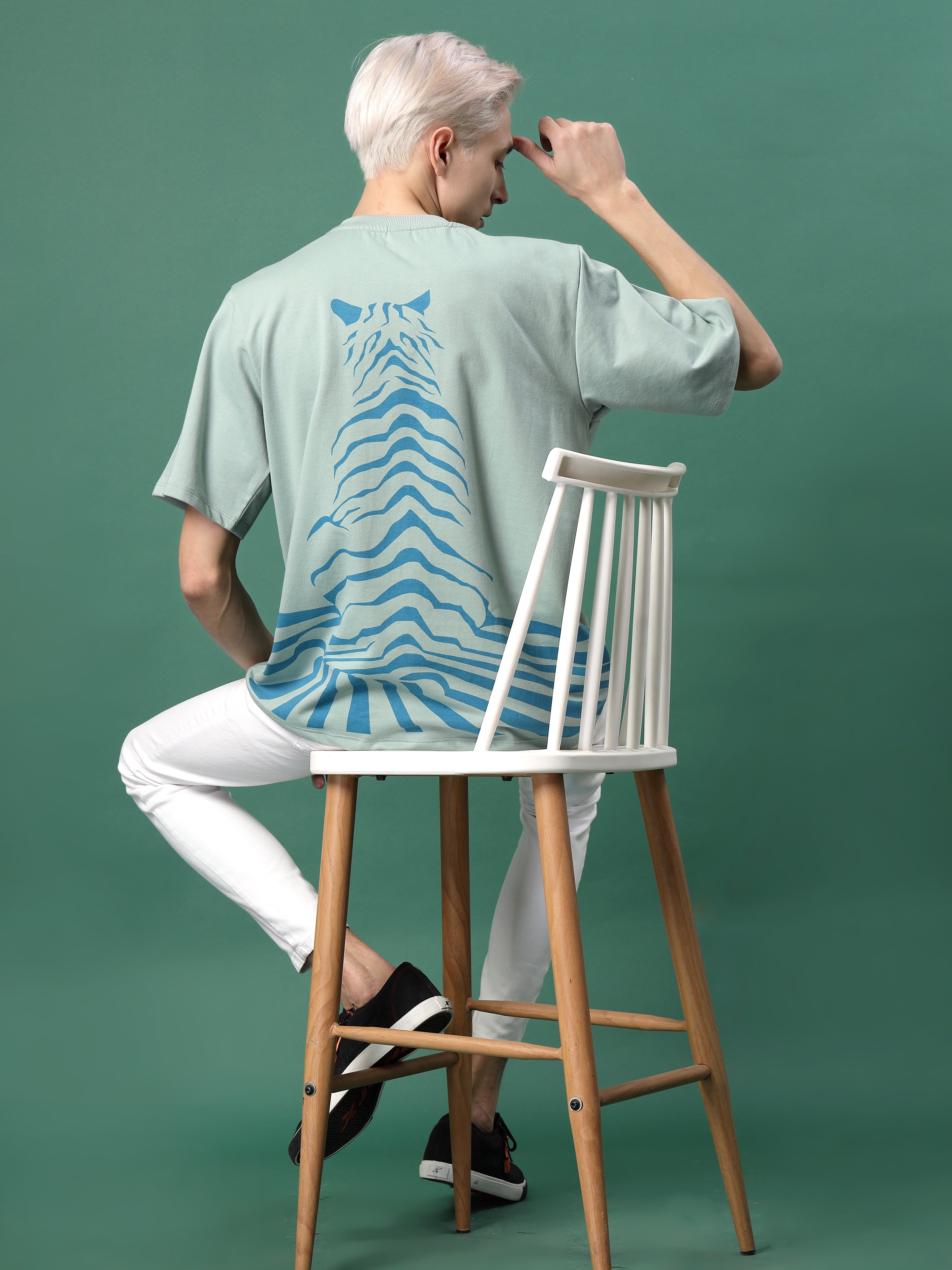 Men Bold Quirky Prints Oversized Terry Tees