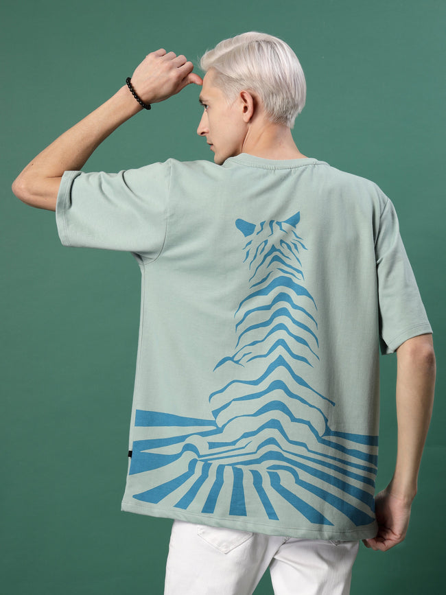 Men Bold Quirky Prints Oversized Terry Tees