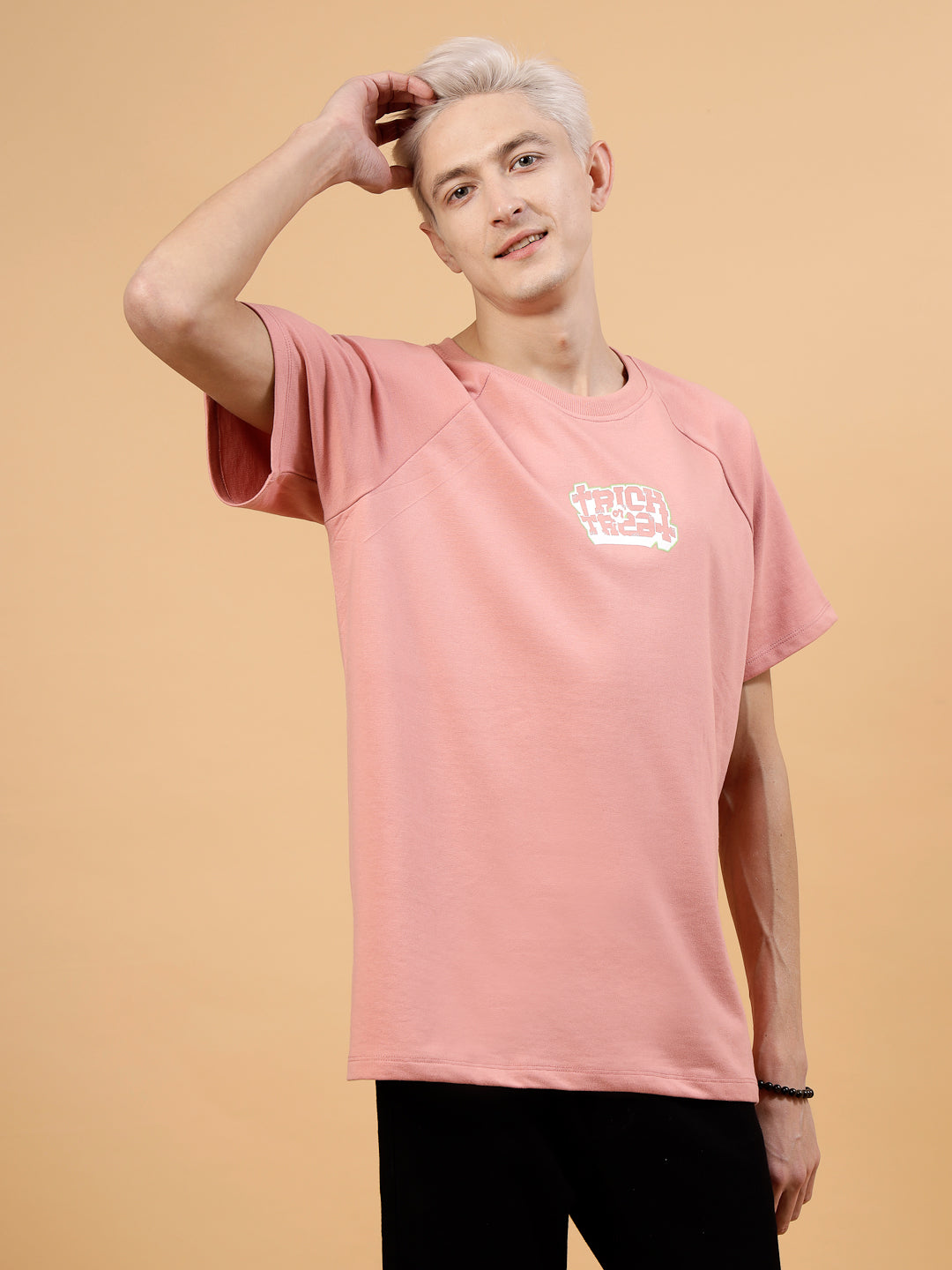 Men Bold Typography On Terry Raglan Sleeves Tees