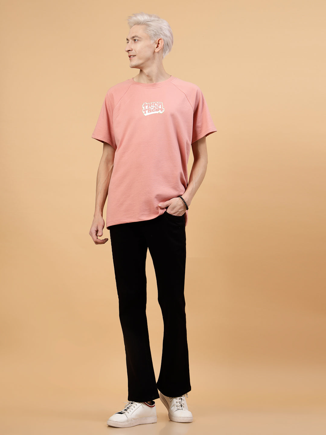 Men Bold Typography On Terry Raglan Sleeves Tees
