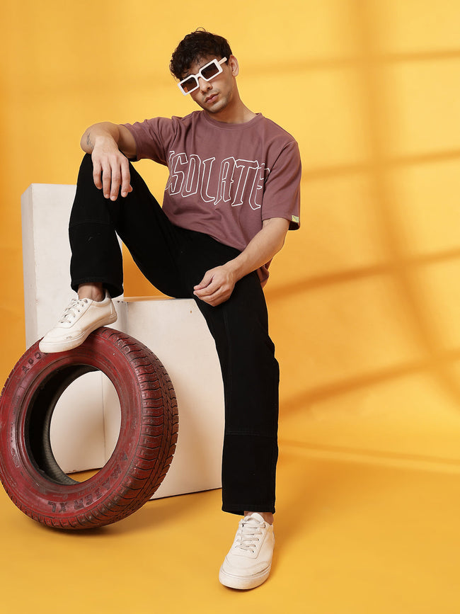 Men Cotton Fabric Terry Back Art T-Shirt