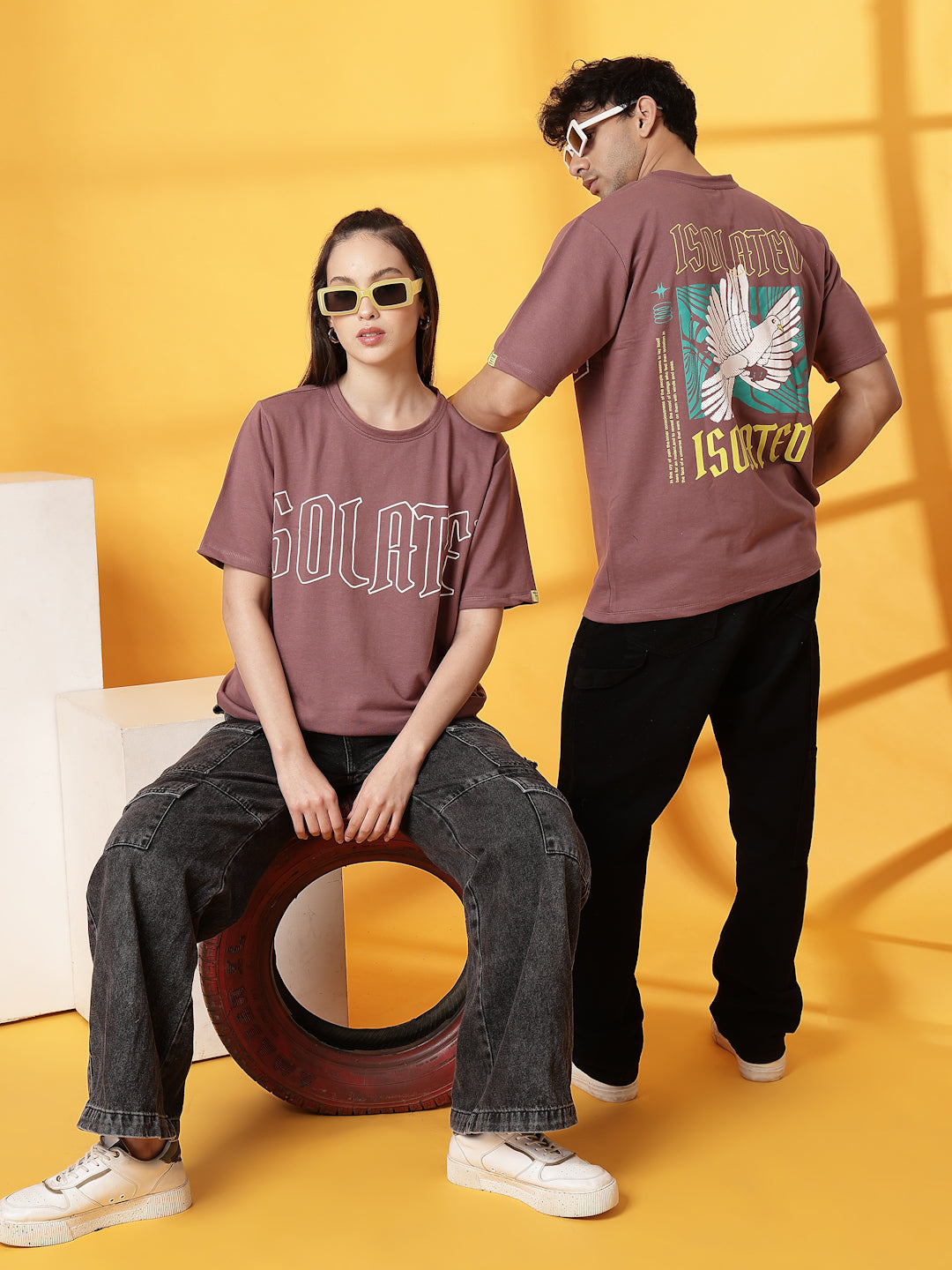 Men Cotton Fabric Terry Back Art T-Shirt