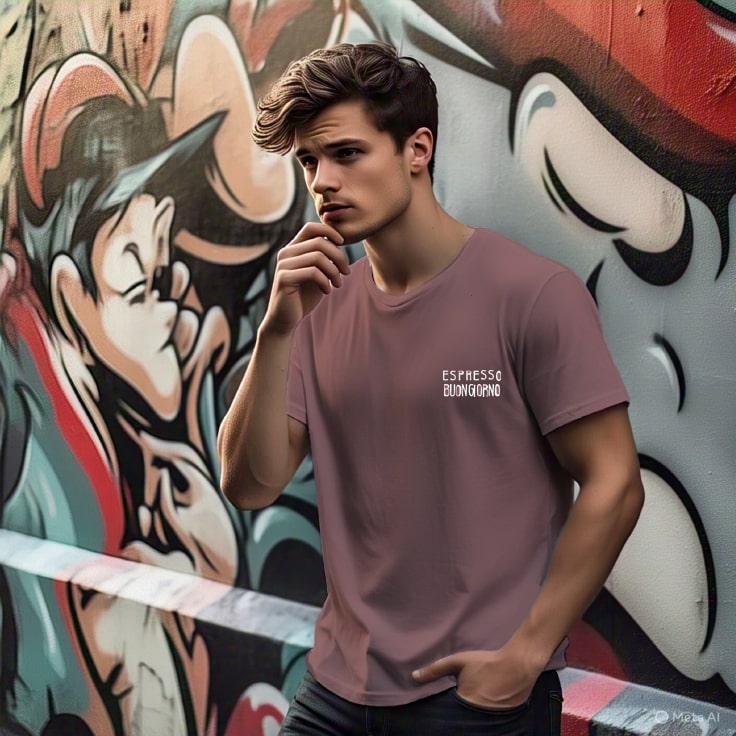 Men Mauve Typography Oversized T-Shirt