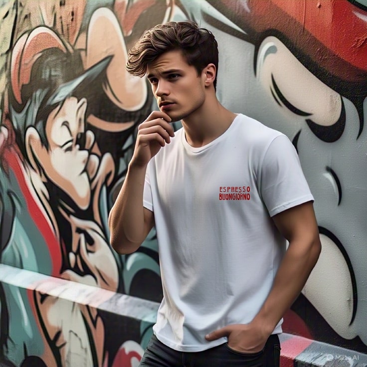 Men White Typography Oversized T-Shirt