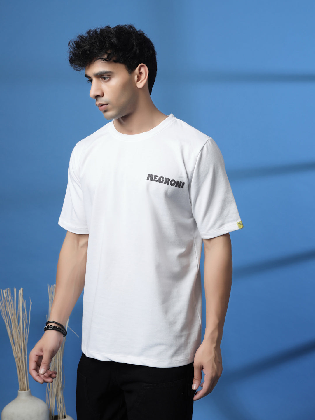 Men Drink in Design White Oversized Tshirt