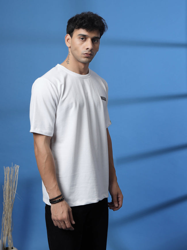 Men Drink in Design White Oversized Tshirt