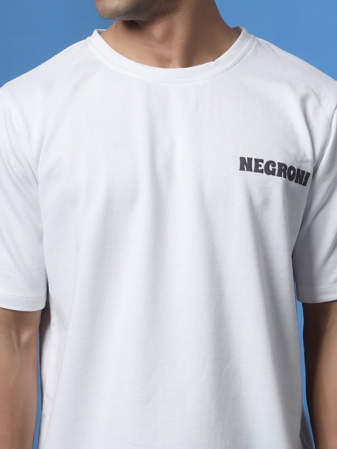 Men Drink in Design White Oversized Tshirt