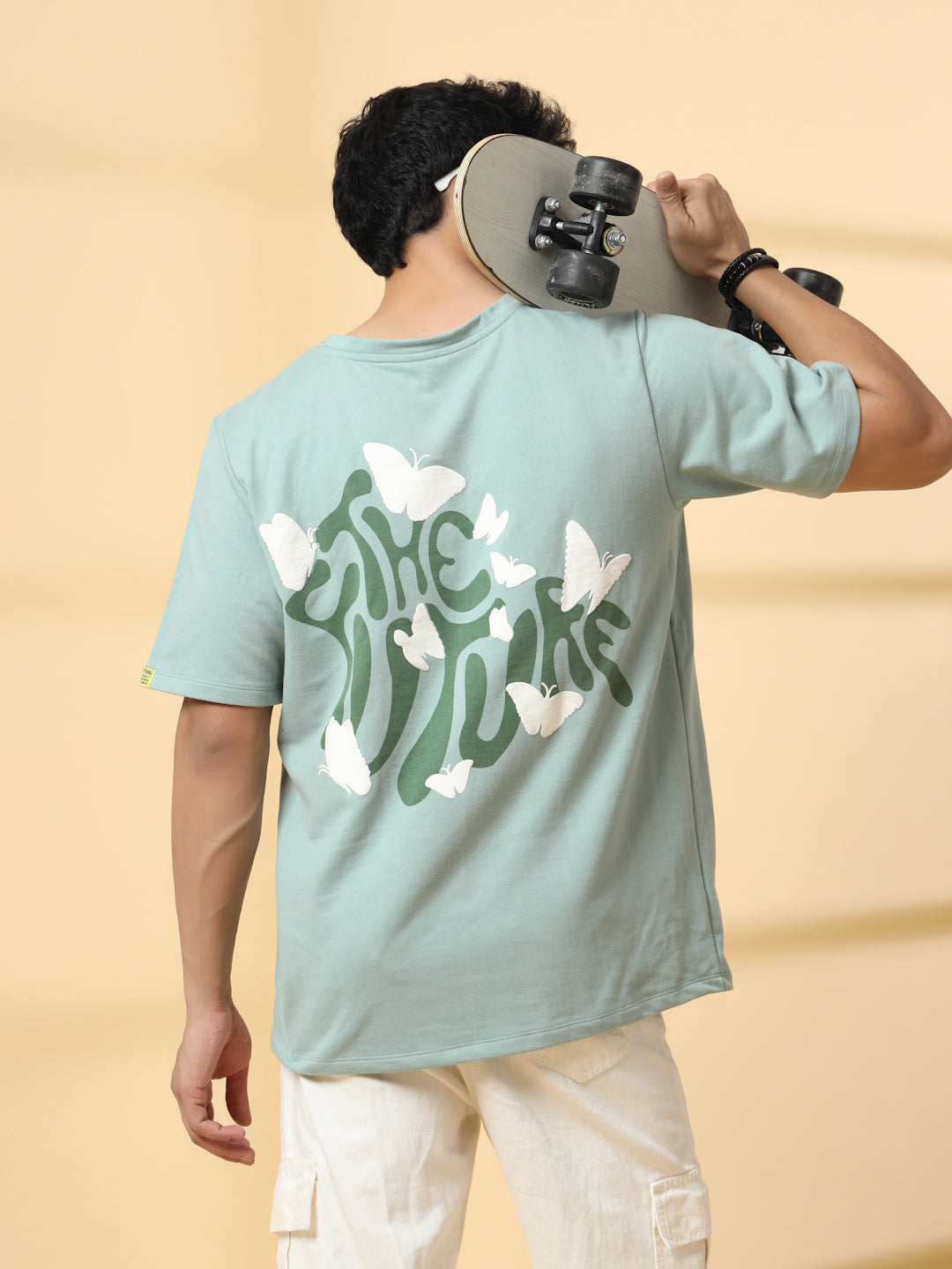 Men Jade Typography Oversized Tshirt