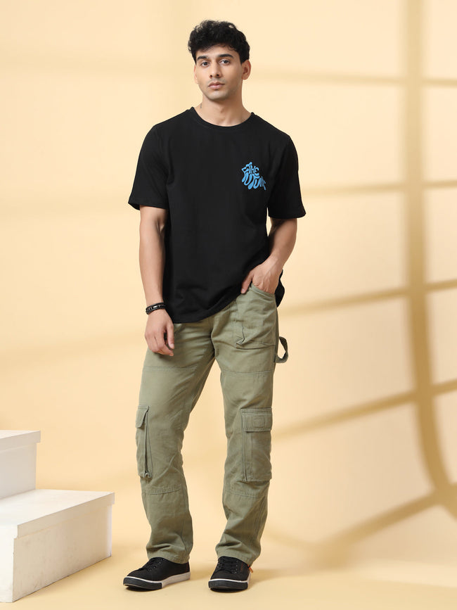 Men Jade Typography Oversized T-Shirt