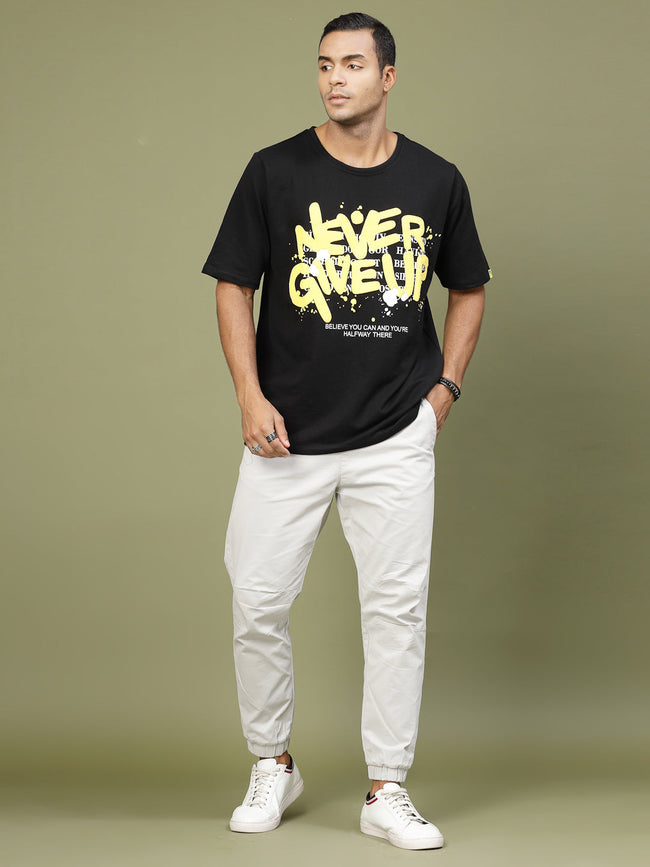 Men Inspirational Puff Print Oversized TShirt