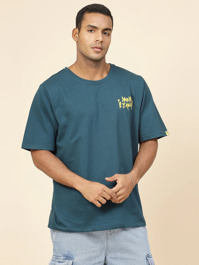 Men Mask Off Oversized Terry TShirt