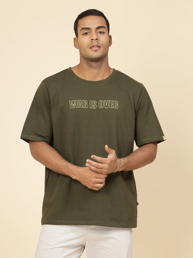 Men Oversized War's End Anime Print TShirt