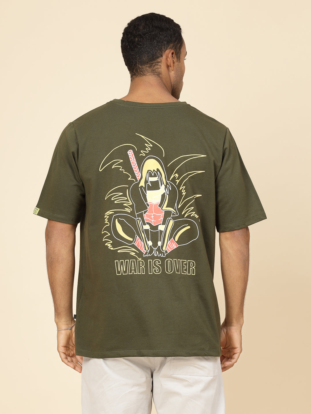 Men Oversized War's End Anime Print TShirt