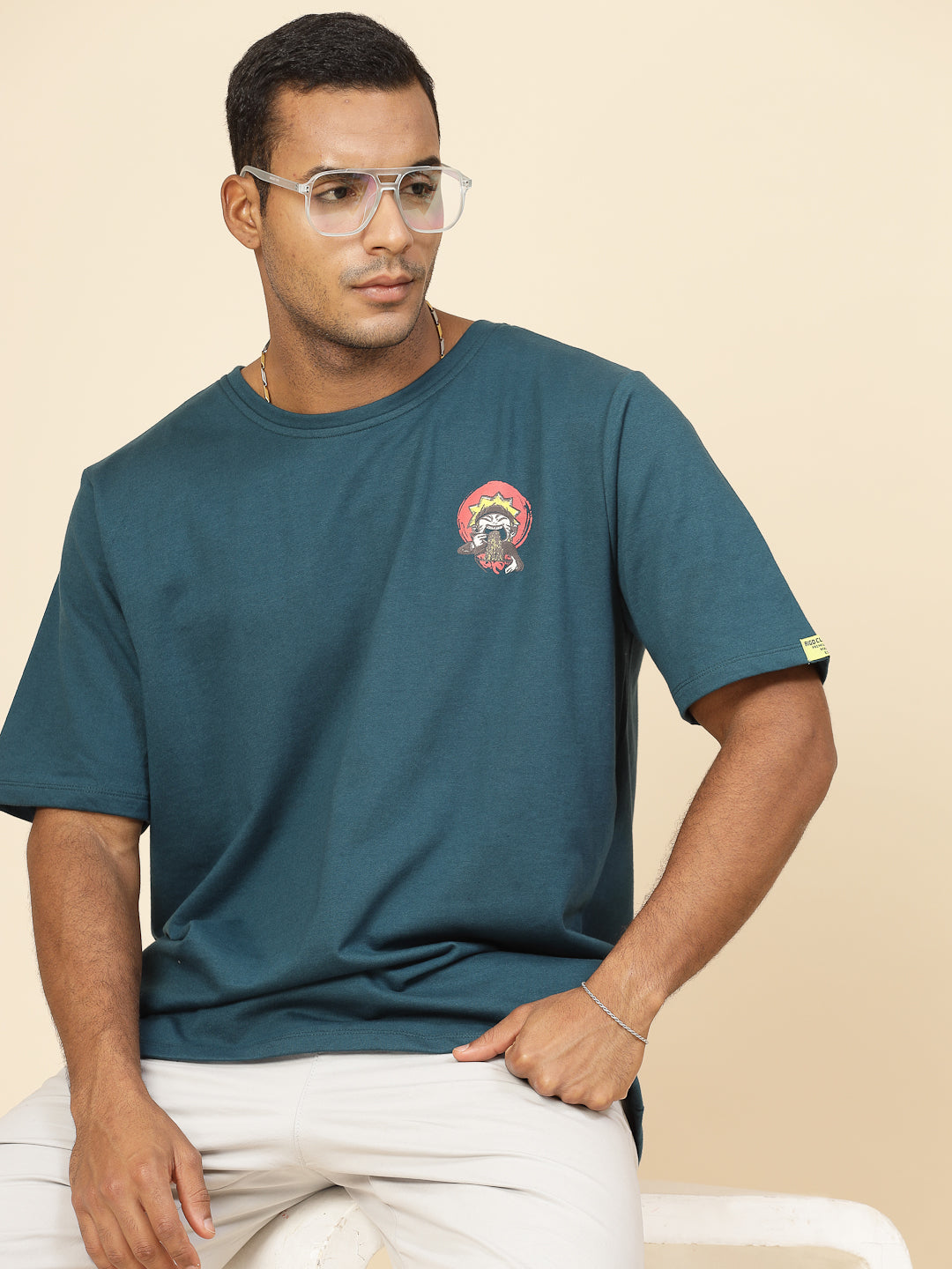 Men Anime Ramen Print Oversized T-Shirt