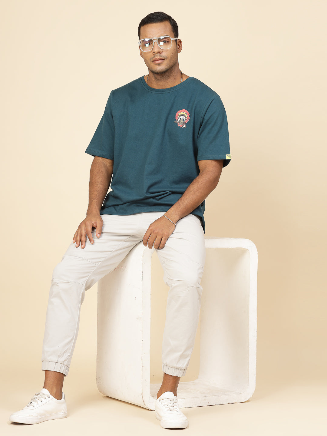 Men Anime Ramen Print Oversized T-Shirt