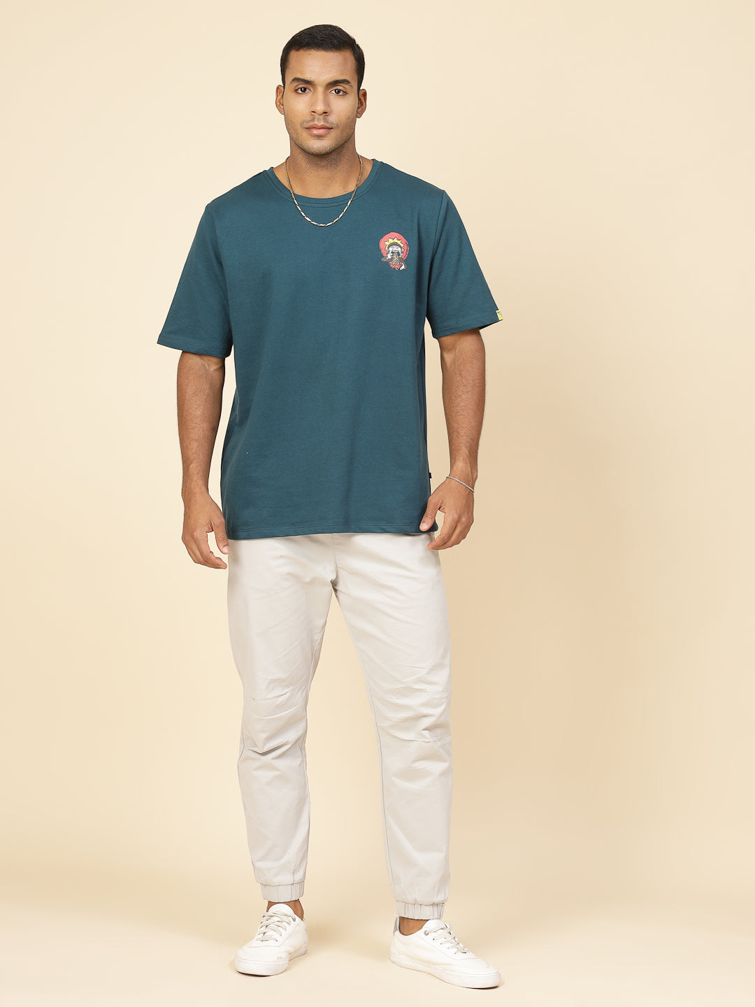 Men Anime Ramen Print Oversized T-Shirt