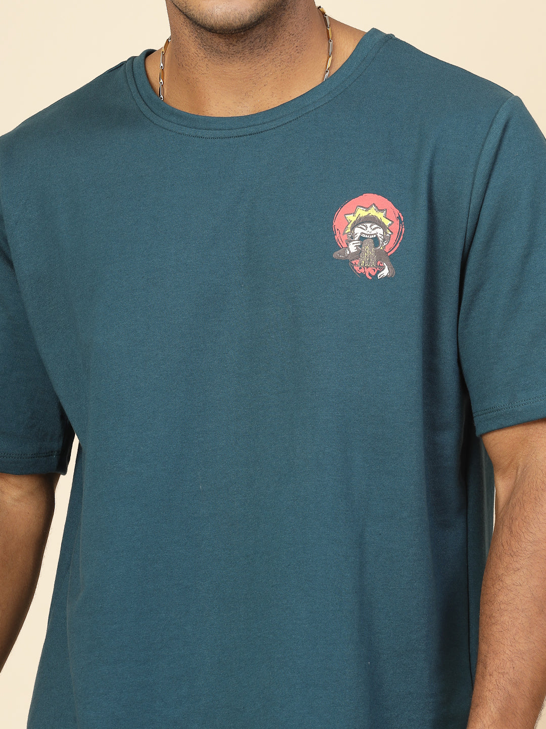 Men Anime Ramen Print Oversized T-Shirt