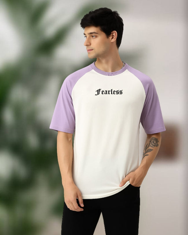 Men White Typography Oversized T-Shirt