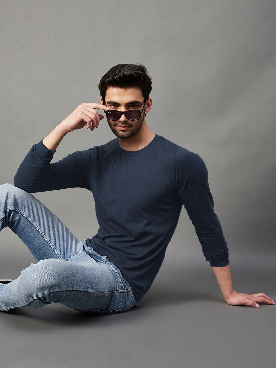 Men Navy   Cotton Jersy T-Shirt